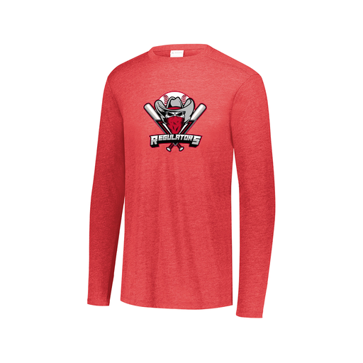 [3075.V96.XS-LOGO1] Decker Men's Tri-Blend T-Shirt - Long Sleeve (Adult XS, Red)