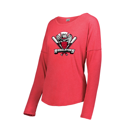 [FTLCUBRD-FAXS-LOGO1] Decker Women's Tri-Blend T-Shirt - Long Sleeve (Female Adult XS, Red)